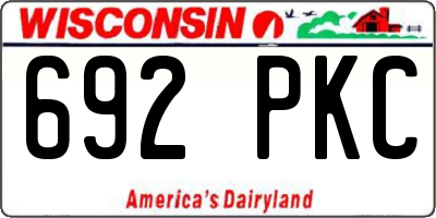 WI license plate 692PKC