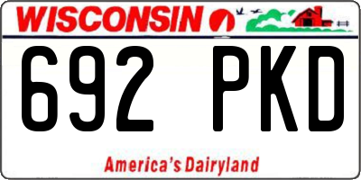 WI license plate 692PKD