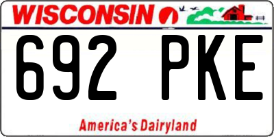 WI license plate 692PKE