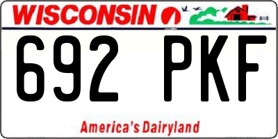 WI license plate 692PKF