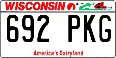 WI license plate 692PKG