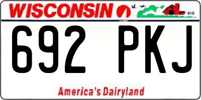 WI license plate 692PKJ