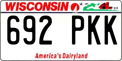 WI license plate 692PKK