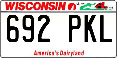 WI license plate 692PKL
