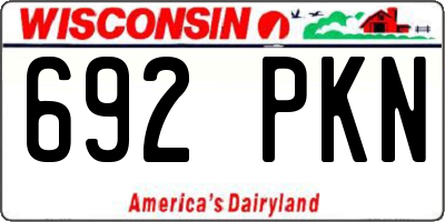 WI license plate 692PKN