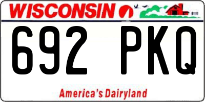WI license plate 692PKQ
