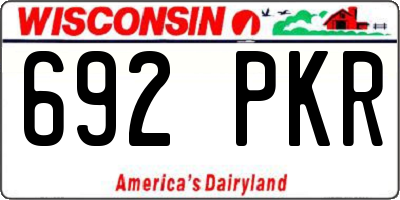 WI license plate 692PKR