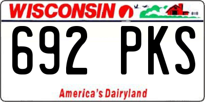 WI license plate 692PKS