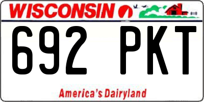 WI license plate 692PKT