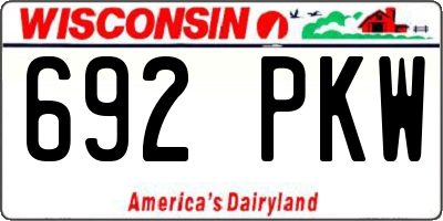 WI license plate 692PKW