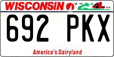 WI license plate 692PKX
