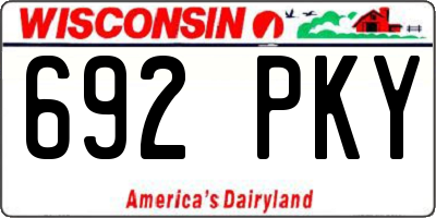 WI license plate 692PKY