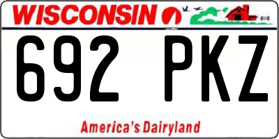 WI license plate 692PKZ