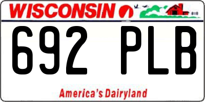 WI license plate 692PLB