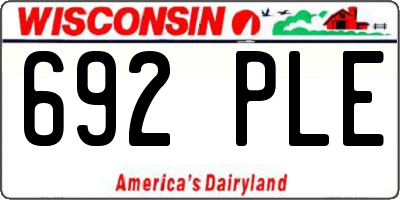 WI license plate 692PLE