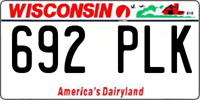 WI license plate 692PLK