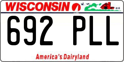 WI license plate 692PLL