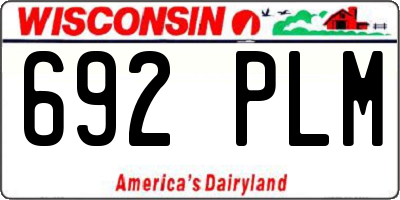 WI license plate 692PLM