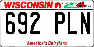 WI license plate 692PLN