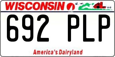 WI license plate 692PLP