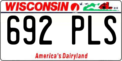 WI license plate 692PLS