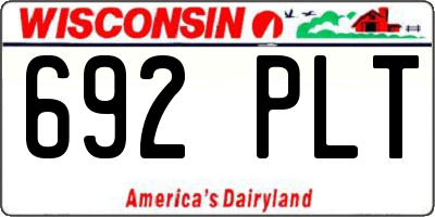 WI license plate 692PLT