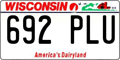 WI license plate 692PLU