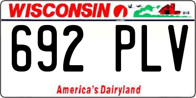 WI license plate 692PLV