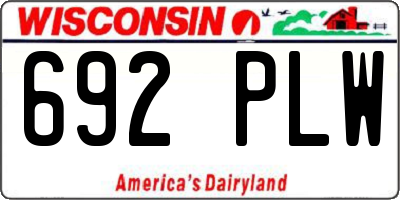WI license plate 692PLW