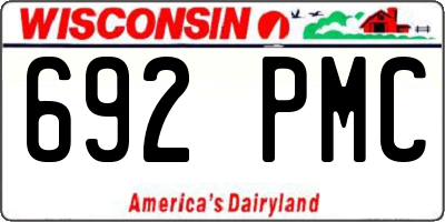 WI license plate 692PMC