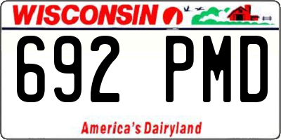 WI license plate 692PMD