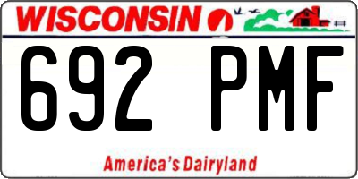 WI license plate 692PMF