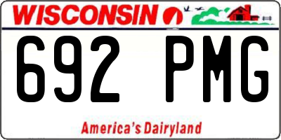 WI license plate 692PMG