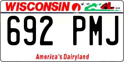 WI license plate 692PMJ
