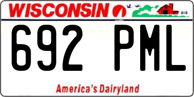 WI license plate 692PML