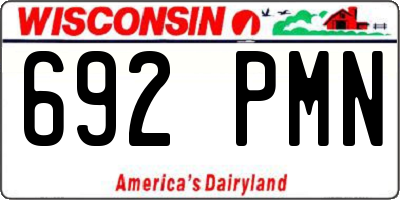 WI license plate 692PMN