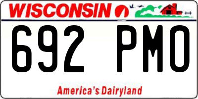 WI license plate 692PMO