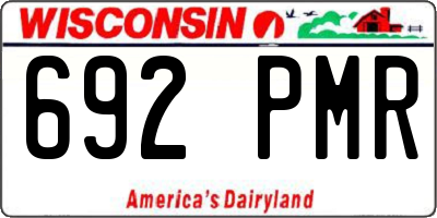 WI license plate 692PMR