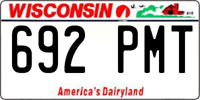 WI license plate 692PMT