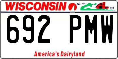 WI license plate 692PMW