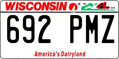 WI license plate 692PMZ