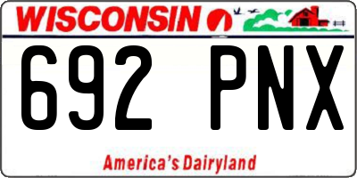 WI license plate 692PNX