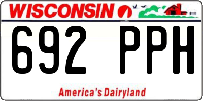 WI license plate 692PPH