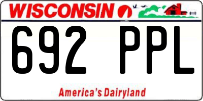 WI license plate 692PPL