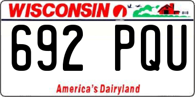 WI license plate 692PQU