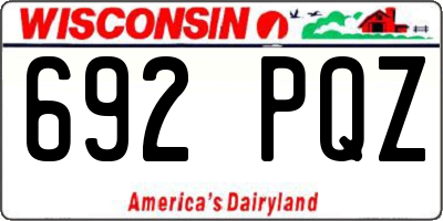 WI license plate 692PQZ