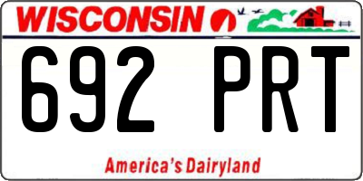 WI license plate 692PRT