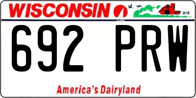 WI license plate 692PRW