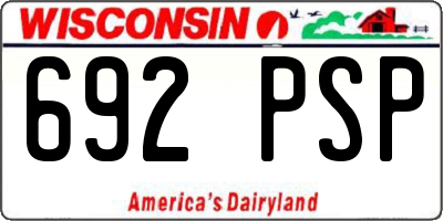 WI license plate 692PSP