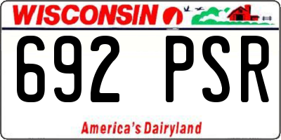 WI license plate 692PSR